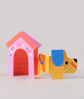 Dog In House Fold Out Kid's Birthday Card