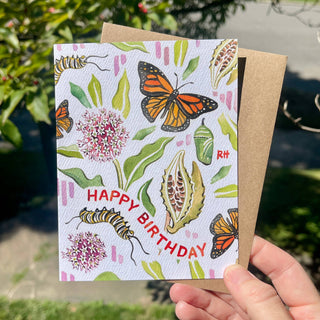 Monarch & Milkweed Birthday Card