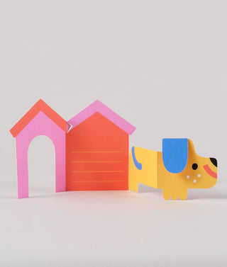Dog In House Fold Out Kid's Birthday Card