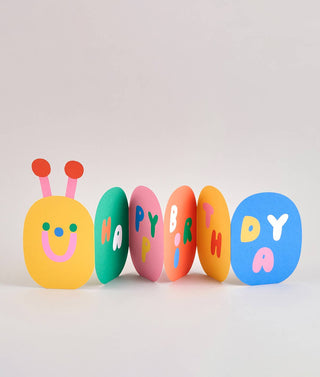 Caterpillar Fold Out Kid's Birthday Card